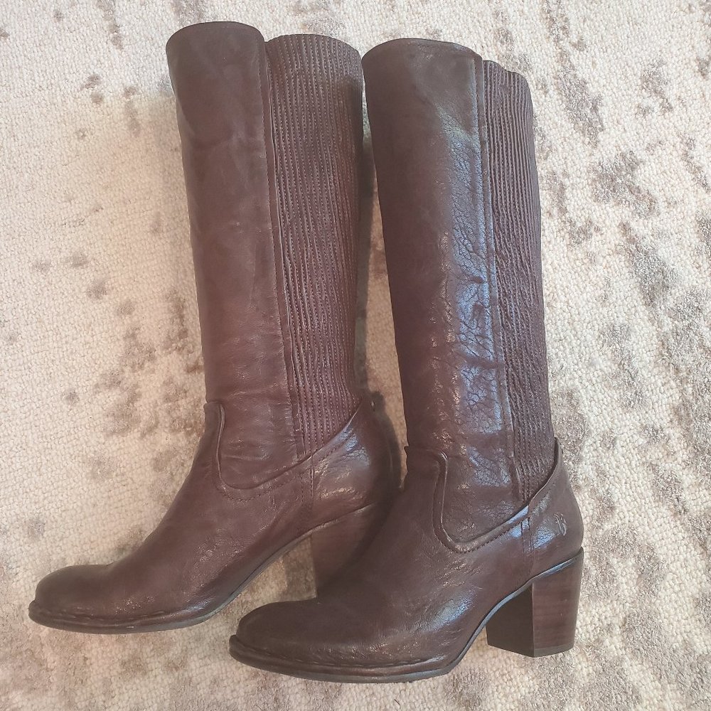 Frye Tall Leather Lucinda Scrunch Boot 8